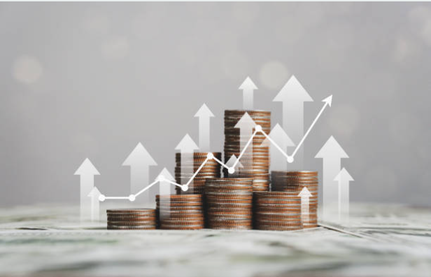 Coin with increase graph shown
